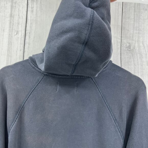 Everlane LARGE Men's Navy Blue Bleach Stain Pullover Hoodie Sweater Long Sleeve - Picture 7 of 10